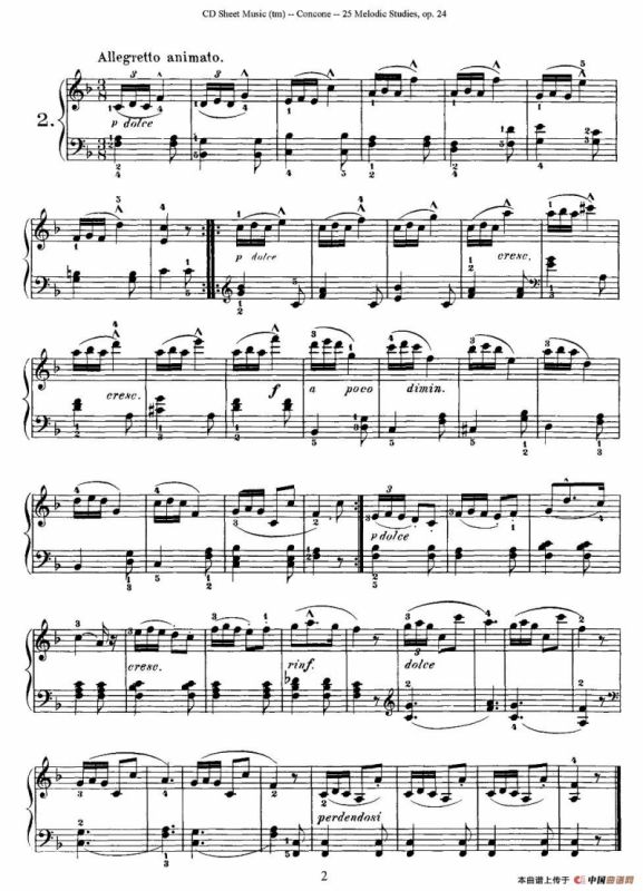 Concone - 25 Melodic Studies easy and progressive（1—5）