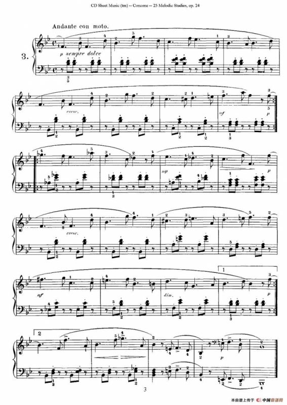 Concone - 25 Melodic Studies easy and progressive（1—5）