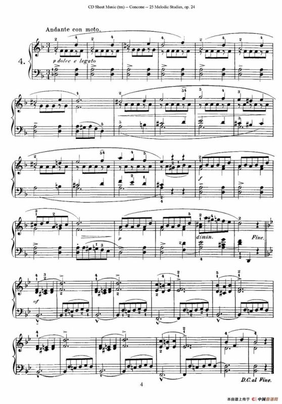 Concone - 25 Melodic Studies easy and progressive（1—5）