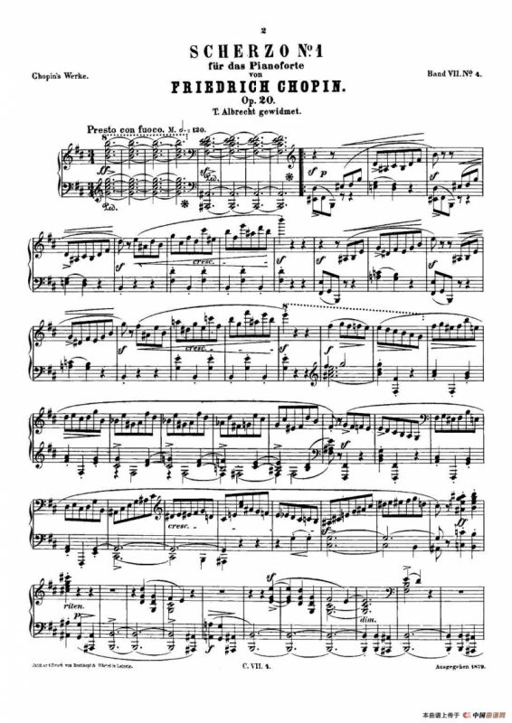 肖邦 钢琴谐谑曲 Chopin Scherzo（No.1 b小调，Op.20）