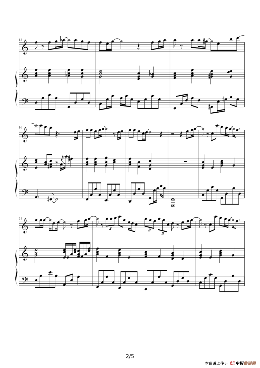 FLY AWAY（钢琴伴奏谱）