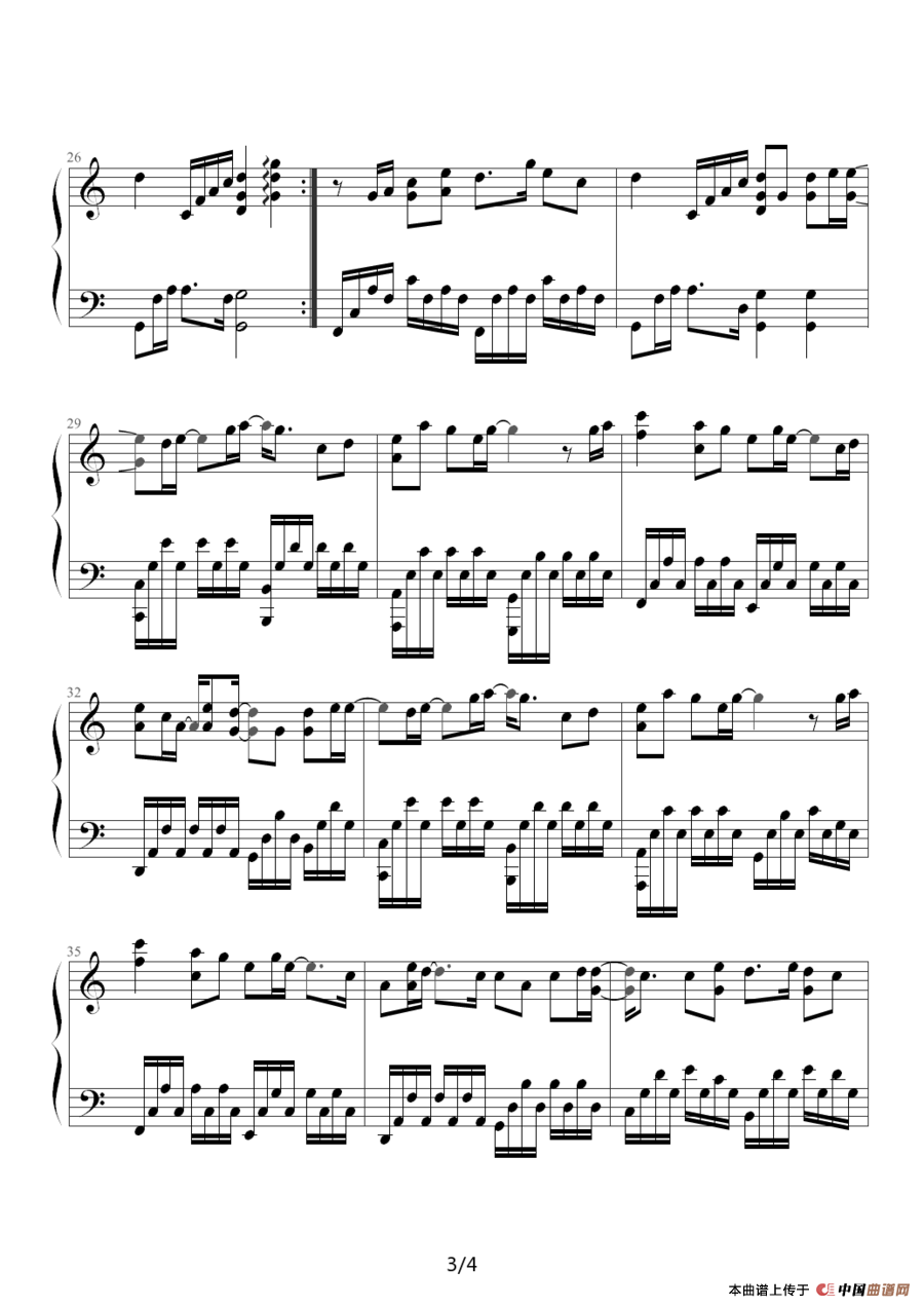 发如雪（《蛐蛐钢琴网》2个版本）