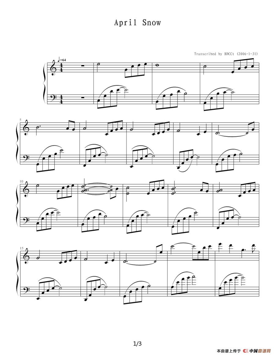 April Snow（四月的雪）