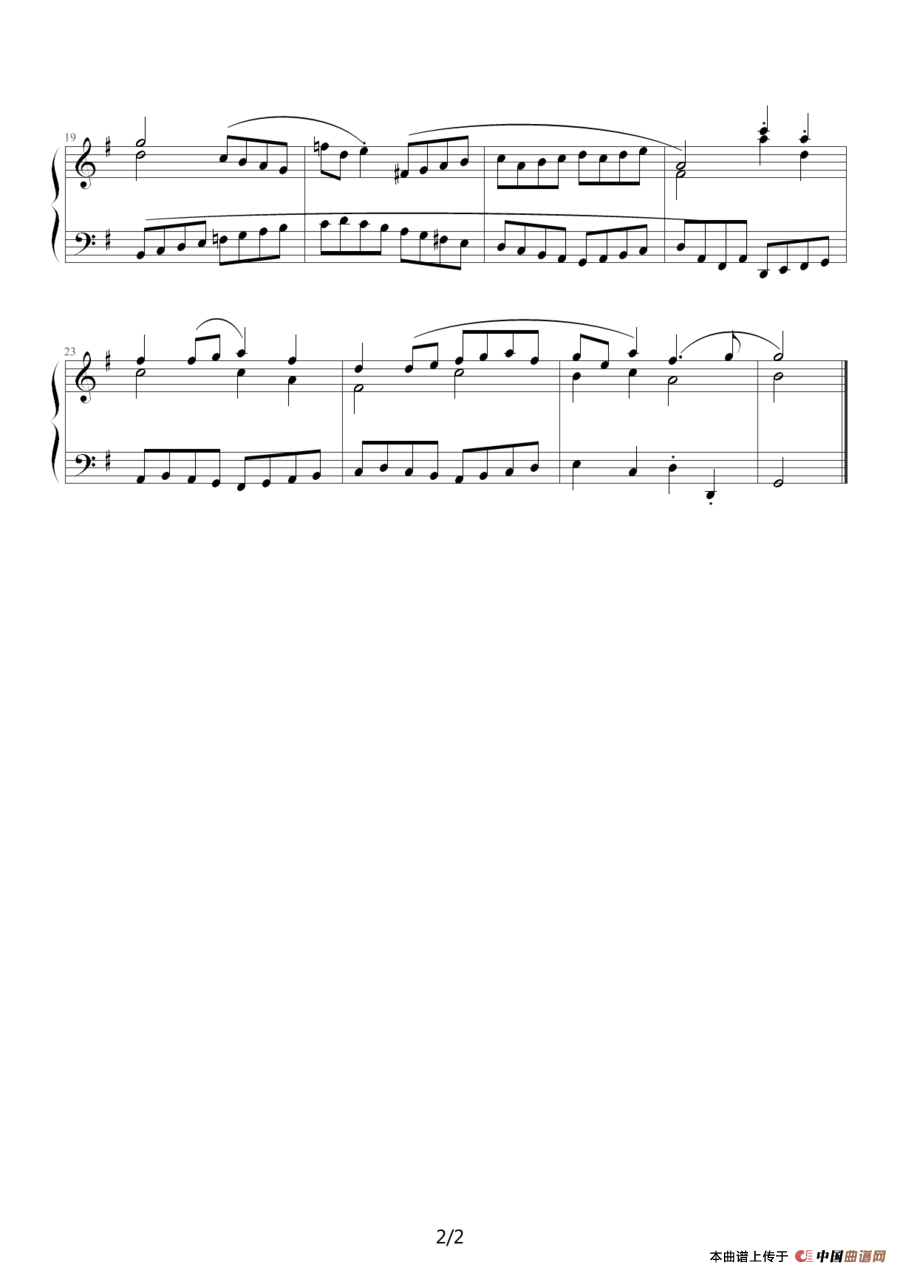 加伏特舞曲（选自《巴赫初级钢琴曲全集》23）