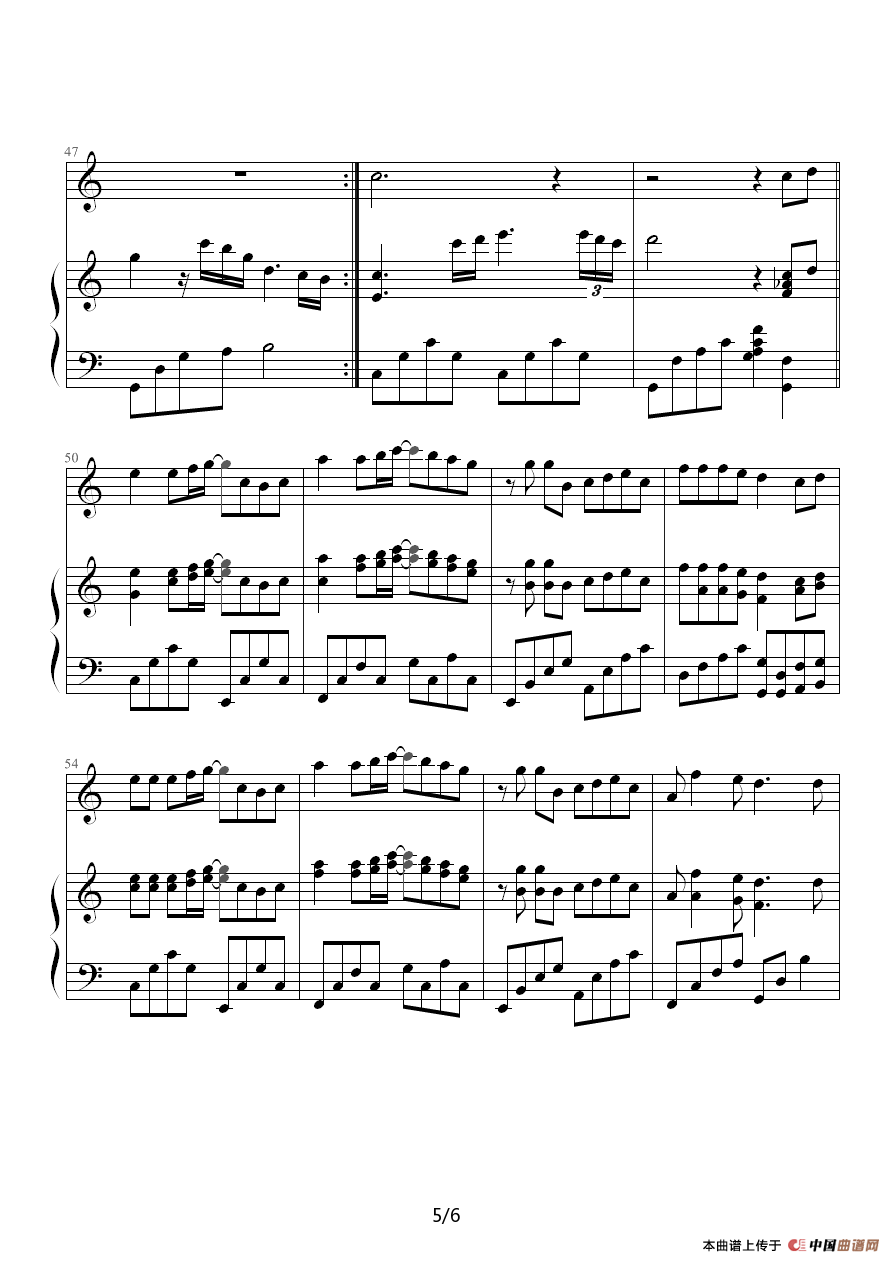 我等你（钢琴伴奏谱）