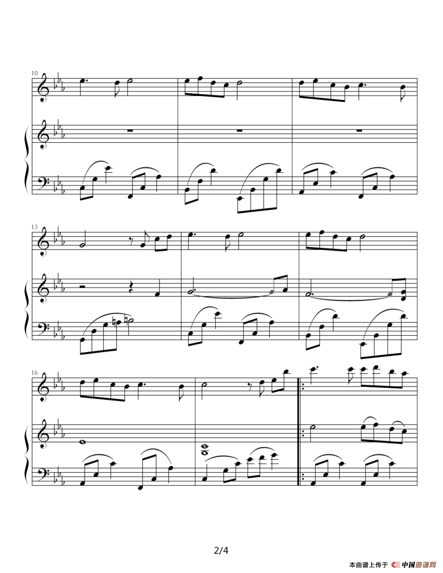 Song From A Secret Garden（钢琴伴奏谱）