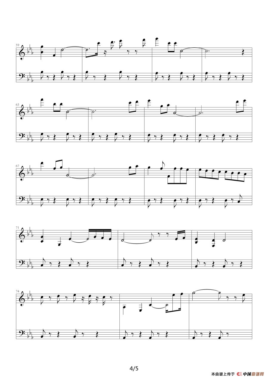 别怕我伤心（张信哲演唱、纯钢琴版）