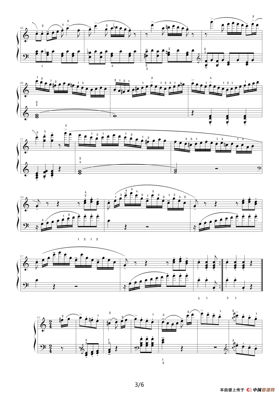 库劳—C大调钢琴小奏鸣曲（Op.55 No.3）