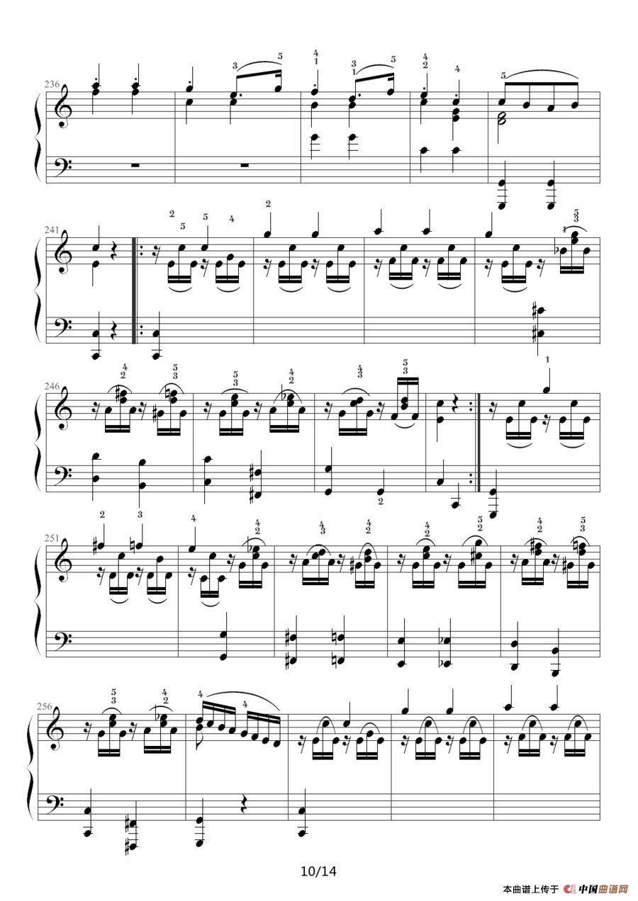 小星星变奏曲 K.265 带指法（Mozart.莫扎特）