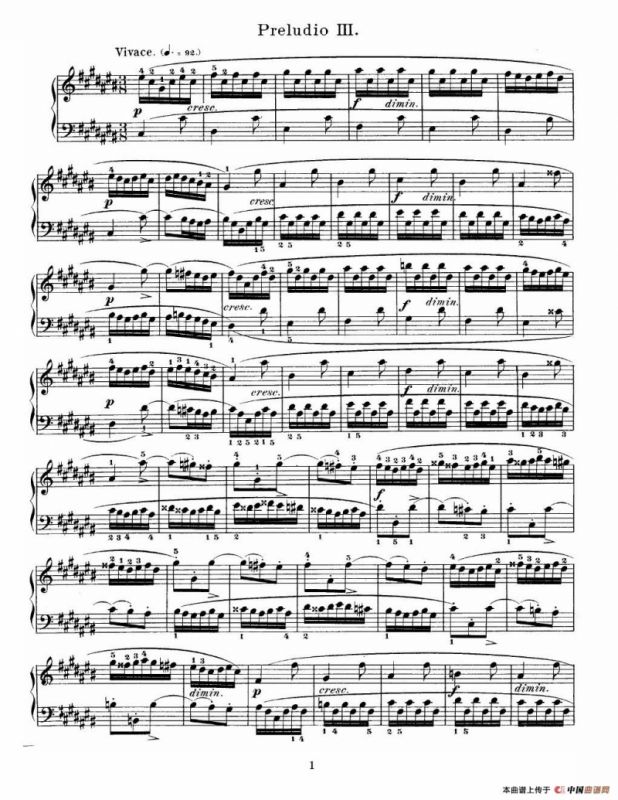 巴赫《平均律钢琴曲集》（Prelude & Fugue-3）