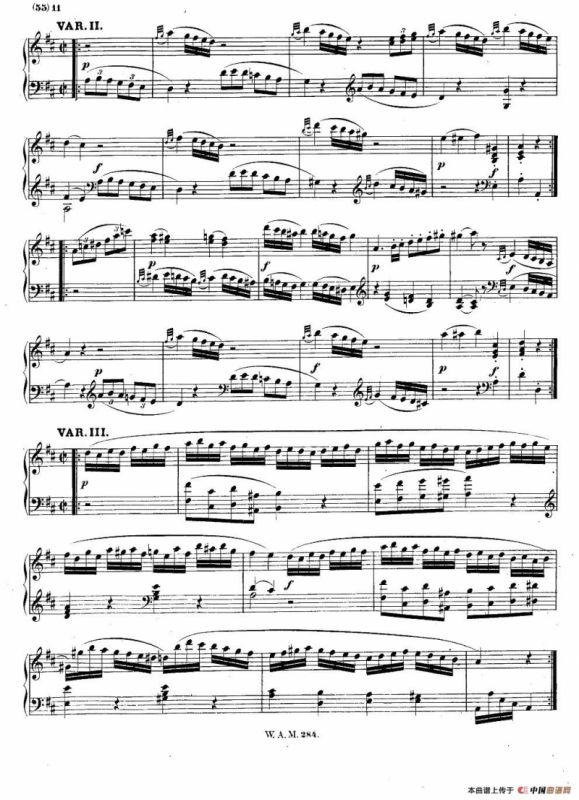 D大调第六钢琴奏鸣曲 KV.284