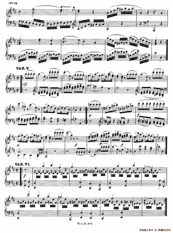 D大调第六钢琴奏鸣曲 KV.284