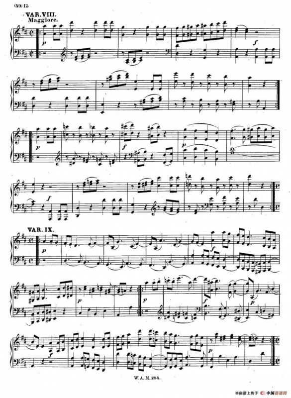 D大调第六钢琴奏鸣曲 KV.284