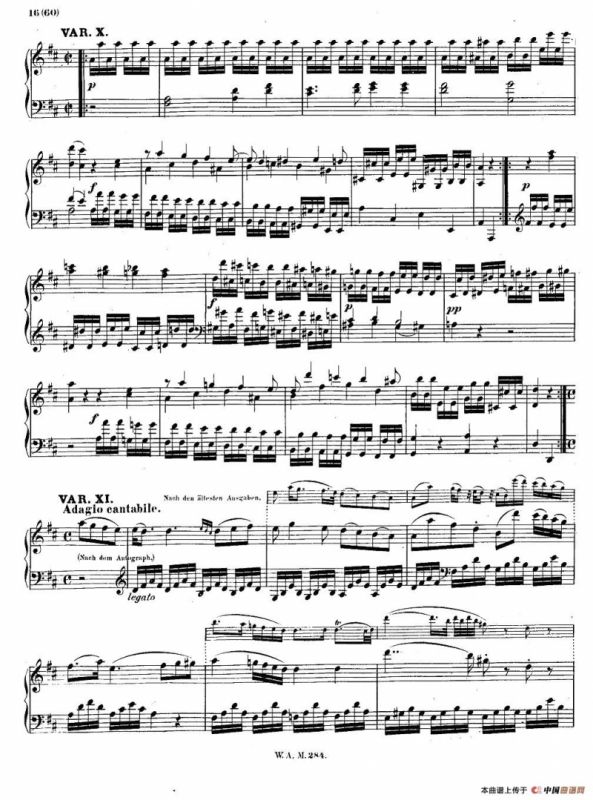 D大调第六钢琴奏鸣曲 KV.284