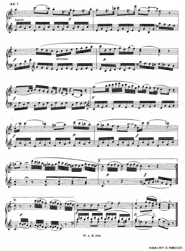 G大调第五钢琴奏鸣曲 KV.283