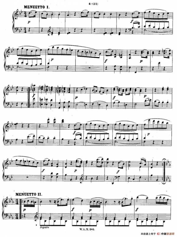 降E大调第四钢琴奏鸣曲 KV.282