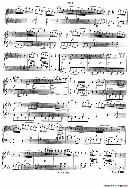 降E大调第四钢琴奏鸣曲 KV.282