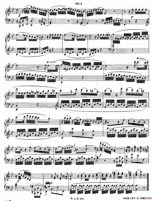降B大调第三钢琴奏鸣曲 KV.281