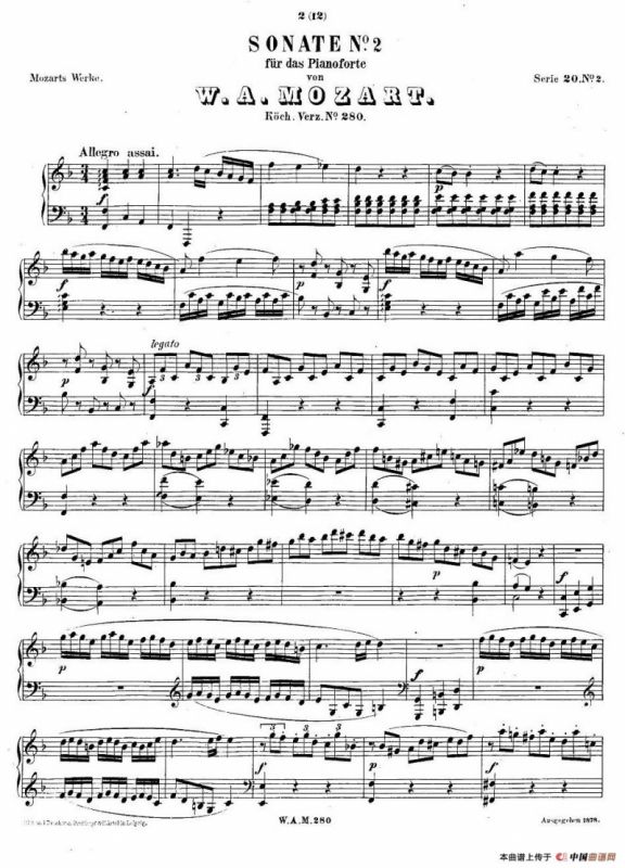 F大调第二钢琴奏鸣曲 KV.280