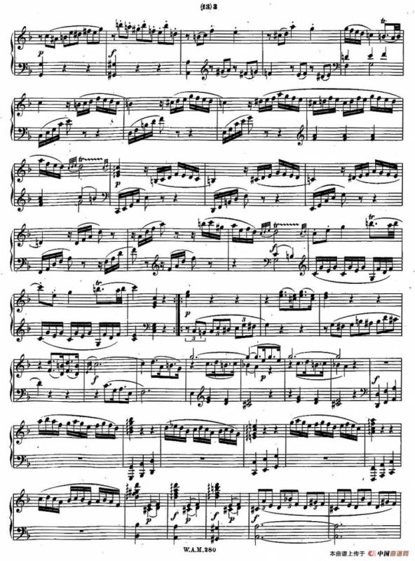 F大调第二钢琴奏鸣曲 KV.280