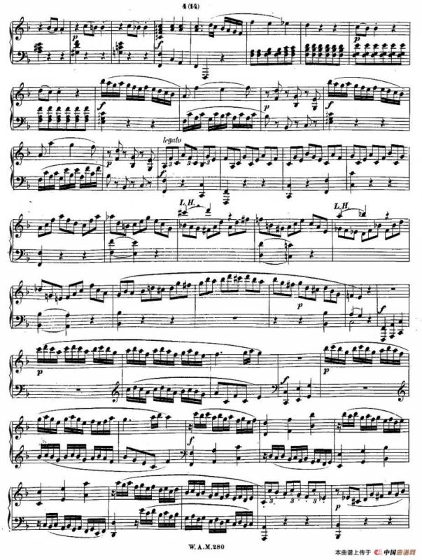 F大调第二钢琴奏鸣曲 KV.280