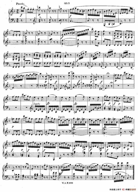 F大调第二钢琴奏鸣曲 KV.280