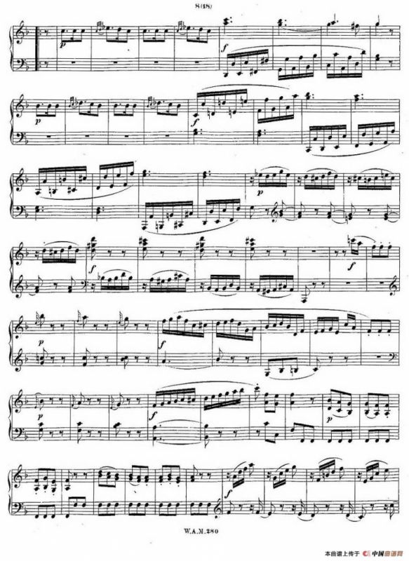 F大调第二钢琴奏鸣曲 KV.280