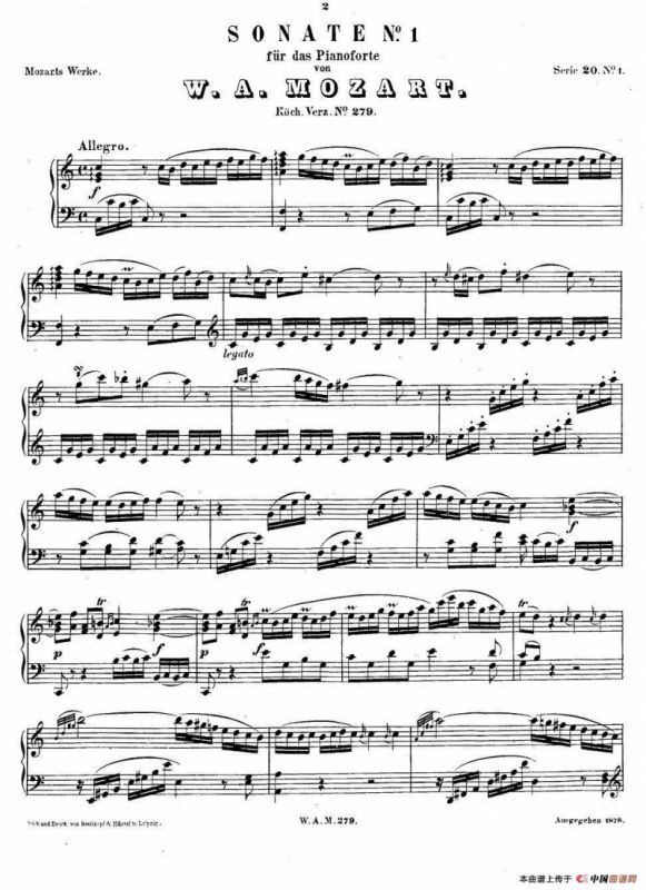 C大调第一钢琴奏鸣曲 KV.279