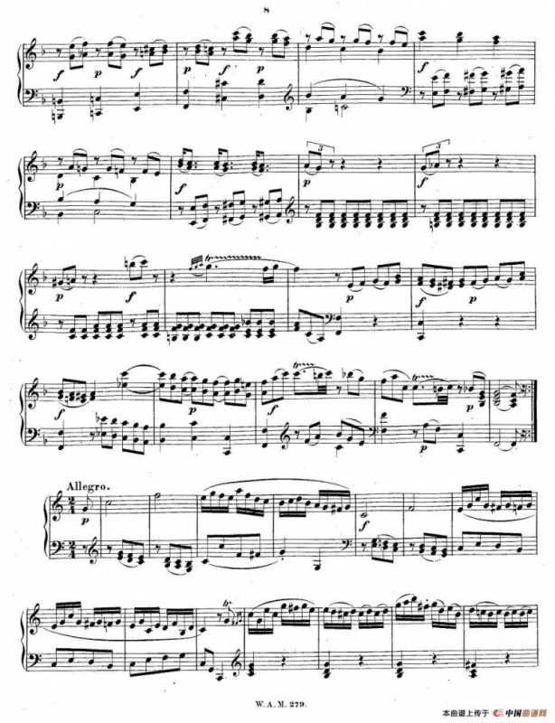 C大调第一钢琴奏鸣曲 KV.279