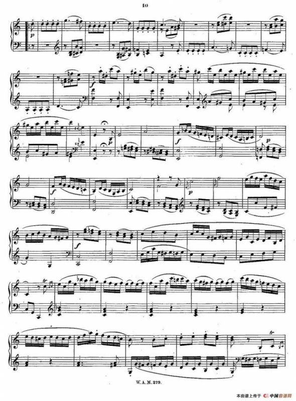 C大调第一钢琴奏鸣曲 KV.279