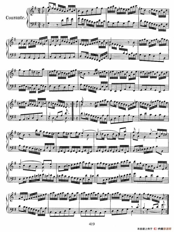 法国组曲之五：G大调