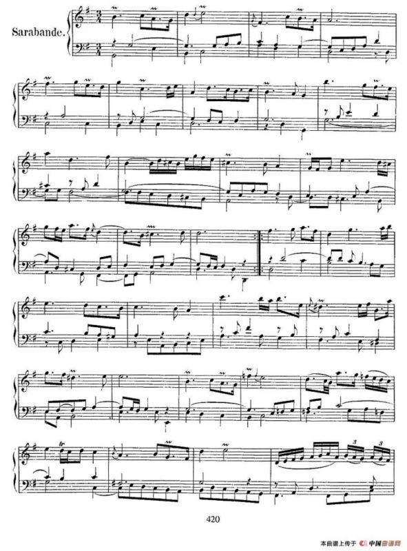 法国组曲之五：G大调