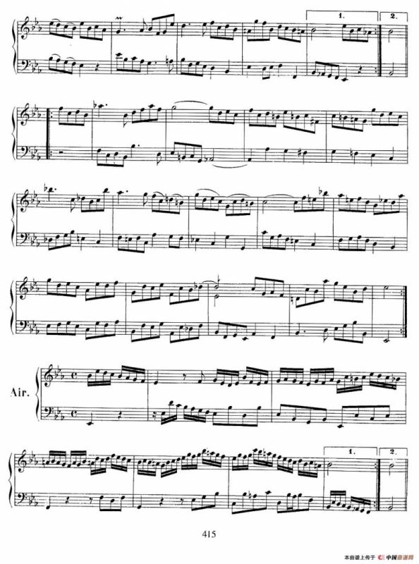 法国组曲之四：bE大调