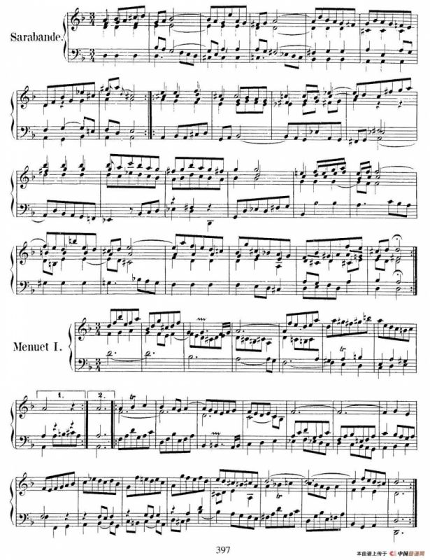 法国组曲之一：d小调