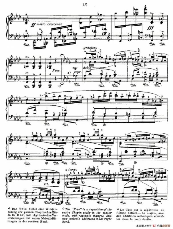 肖邦《练习曲》Fr.Chopin Op.25 No4-2