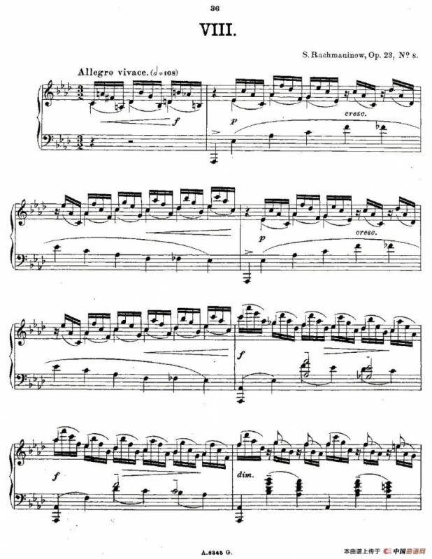 10首《前奏曲》之八（Rachmaninoff 10 Preludes, Op.23）