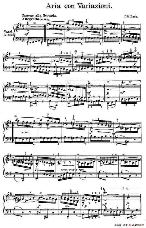 Aria con Variazioni 之六