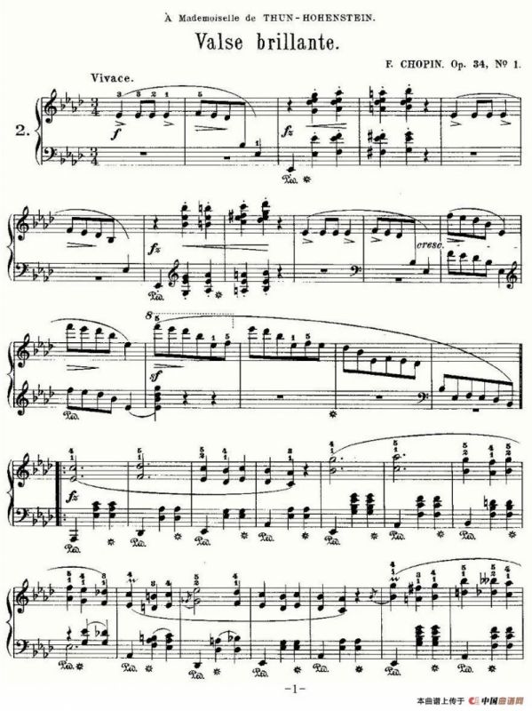 valse brillante，Op.34, No.1