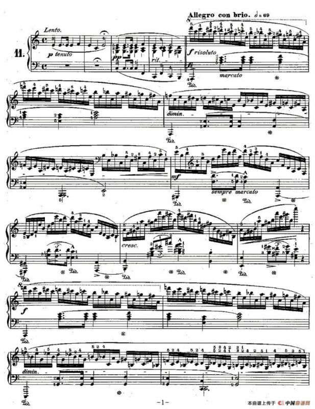 肖邦钢琴练习曲，Op.25之十一