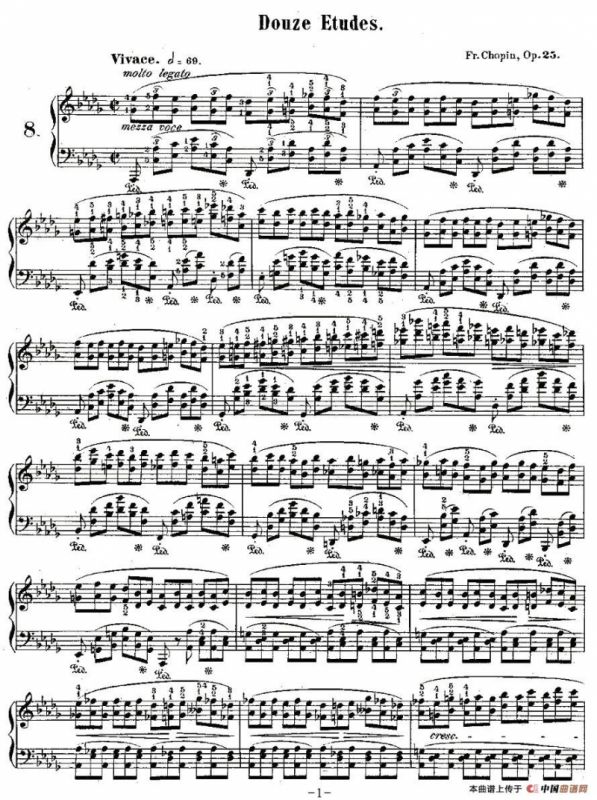 肖邦钢琴练习曲，Op.25之八