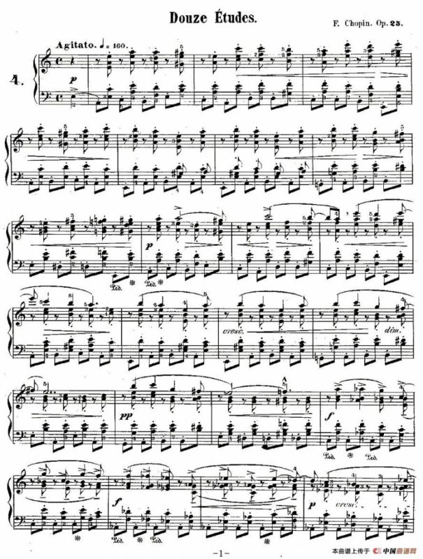 肖邦钢琴练习曲，Op.25之四