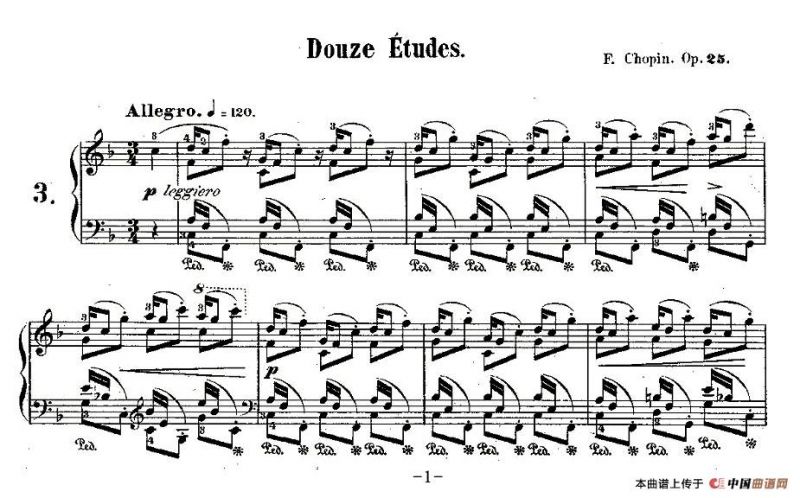 肖邦钢琴练习曲，Op.25之三