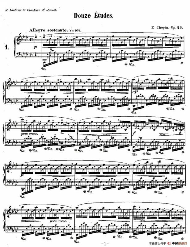 肖邦钢琴练习曲，Op.25之一
