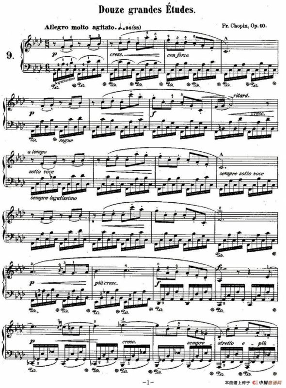肖邦钢琴练习曲，Op.10之九