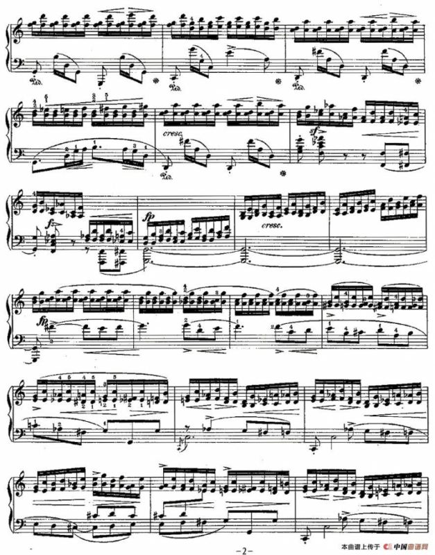 肖邦钢琴练习曲，Op.10之七