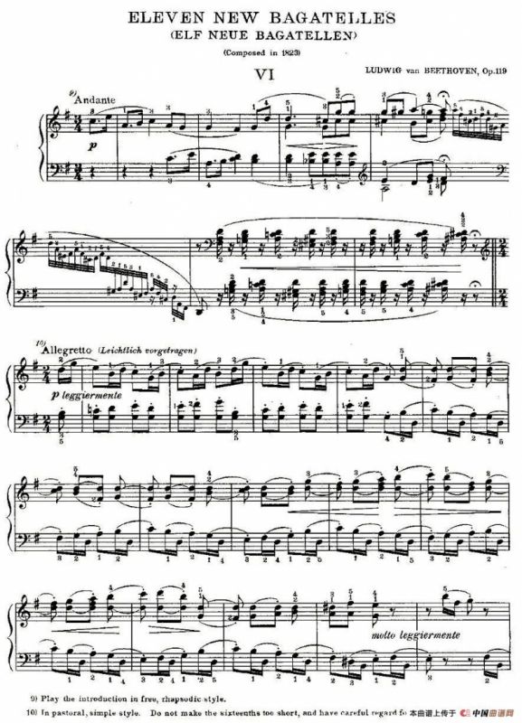 贝多芬钢琴小品Op.119 之六