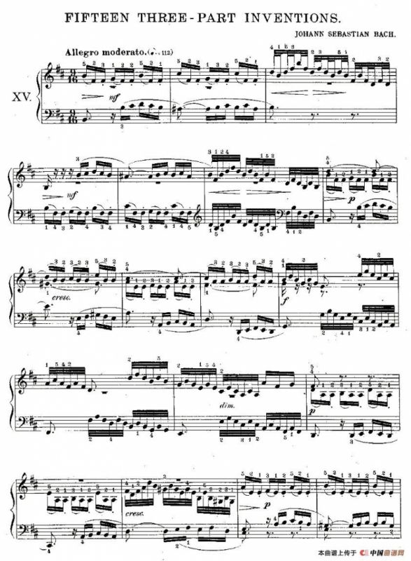 FIFTEEN THREE-PART INVETIONS之十五（15首3部创意曲之十五）