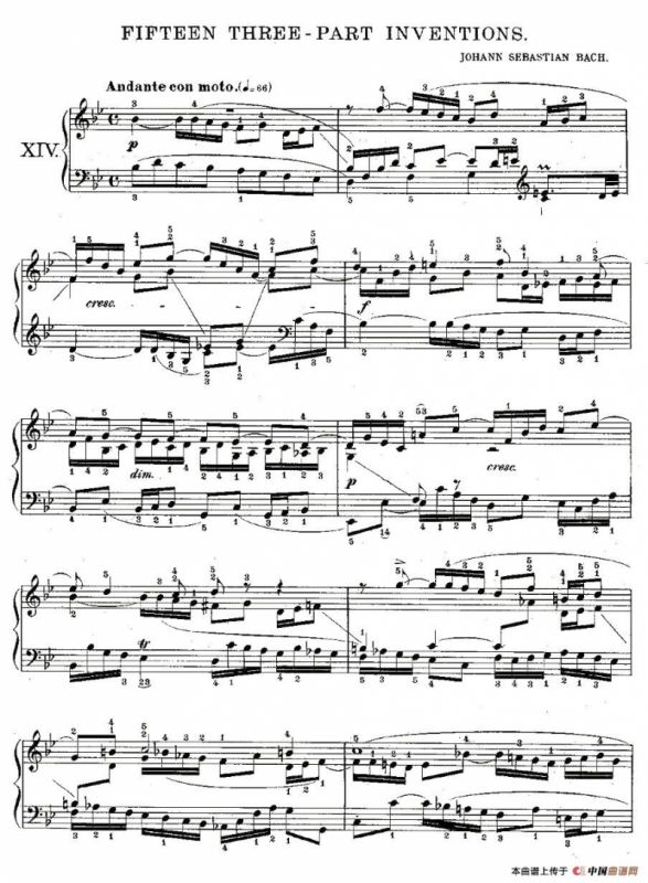 FIFTEEN THREE-PART INVETIONS之十四（15首3部创意曲之十四）