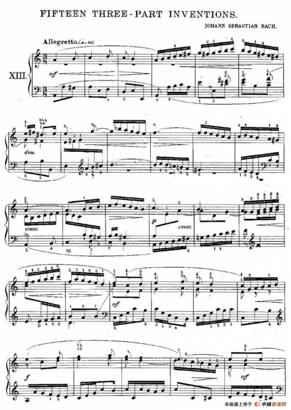 FIFTEEN THREE-PART INVETIONS之十三（15首3部创意曲之十三）