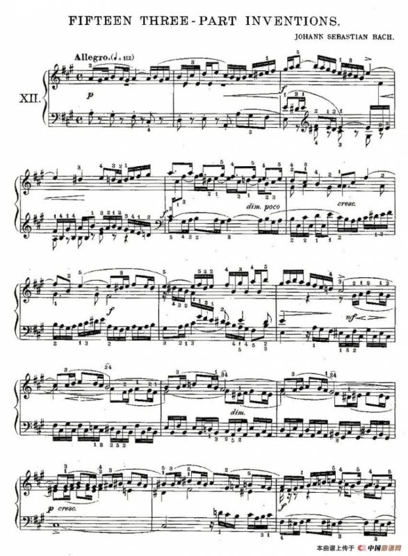 FIFTEEN THREE-PART INVETIONS之十二（15首3部创意曲之十二）